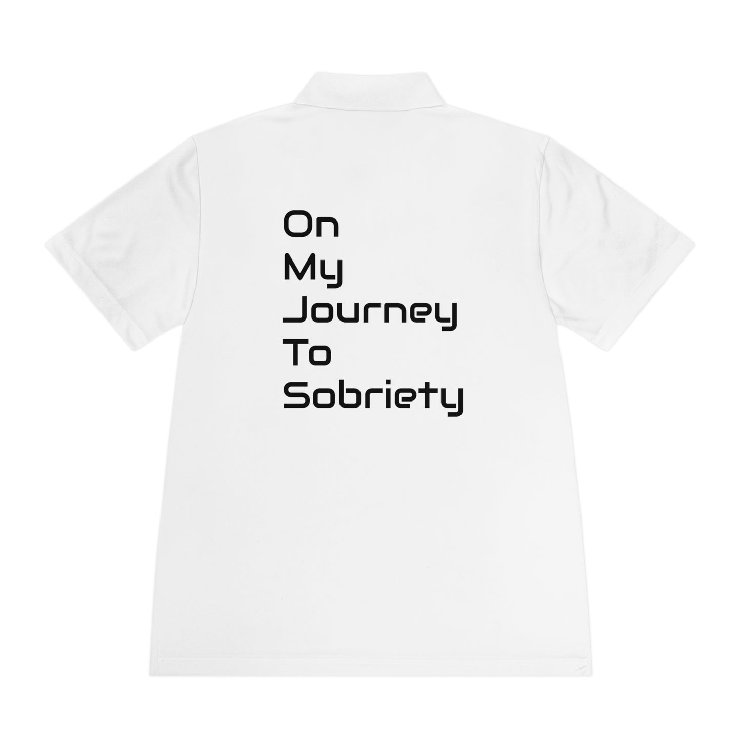 Men's Sport Polo Shirt for Sobriety, Motivational Apparel, Fitness Clothing, Gift for Men, Journey to Sobriety Shirt