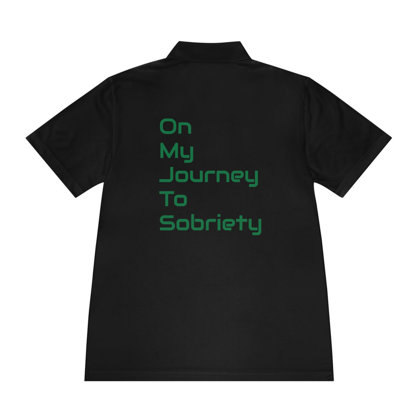 Men's Sport Polo Shirt for Sobriety, Motivational Apparel, Fitness Clothing, Gift for Men, Journey to Sobriety Shirt