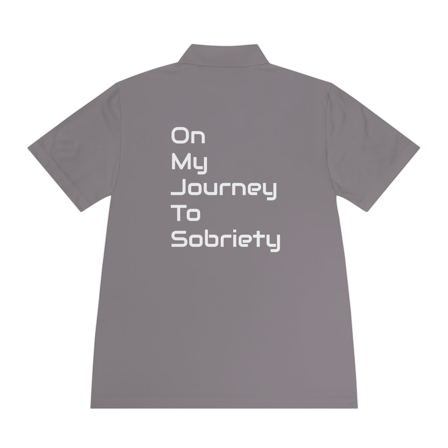 Men's Sport Polo Shirt for Sobriety, Motivational Apparel, Fitness Clothing, Gift for Men, Journey to Sobriety Shirt