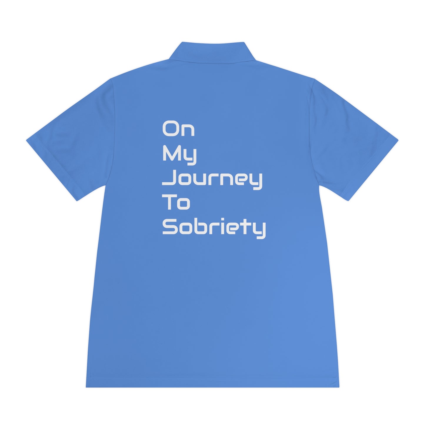 Men's Sport Polo Shirt for Sobriety, Motivational Apparel, Fitness Clothing, Gift for Men, Journey to Sobriety Shirt